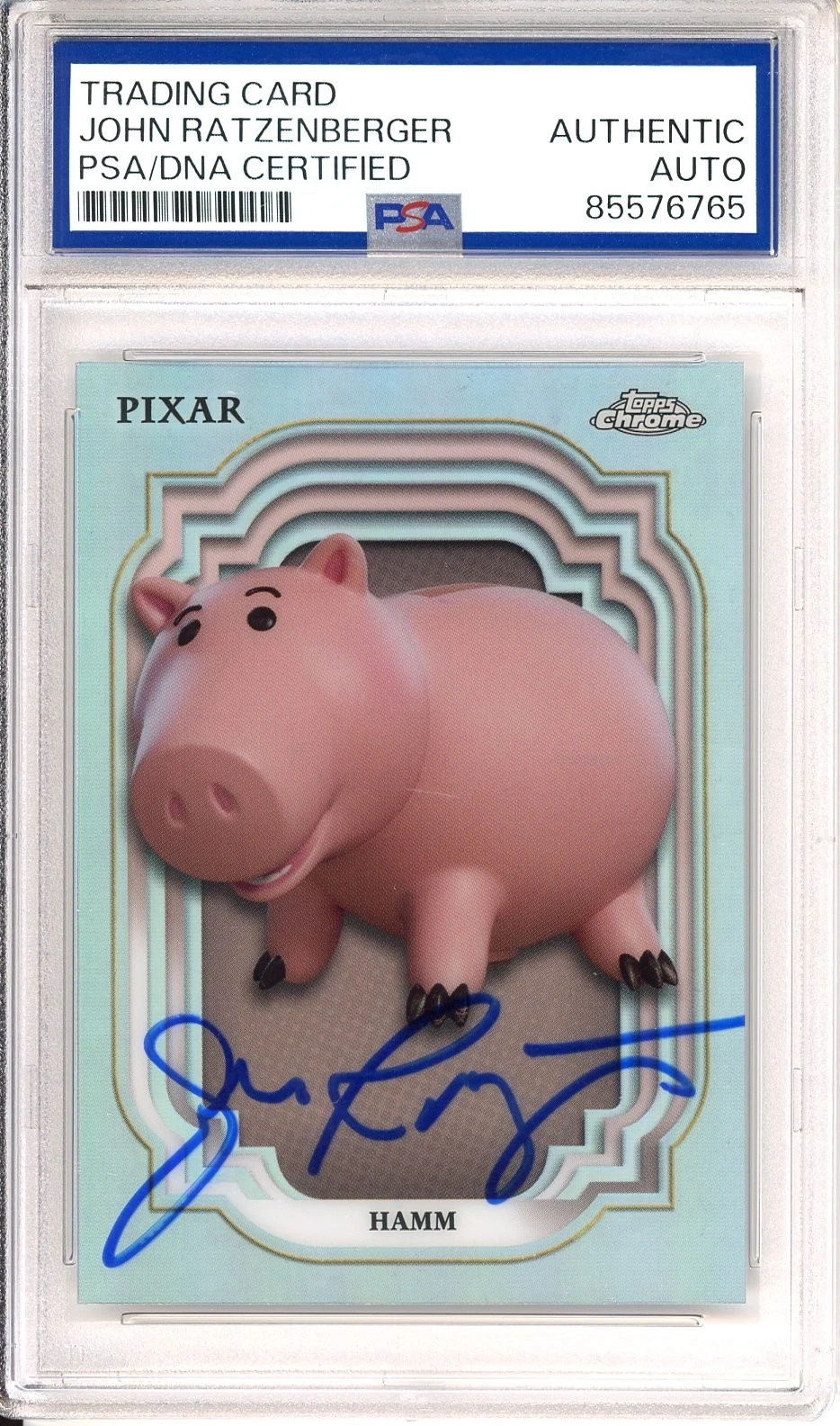 2024 TOPPS CHROME DISNEY REFRACTOR HAMM SIGNED JOHN RATZENBERGER PSA DNA COA