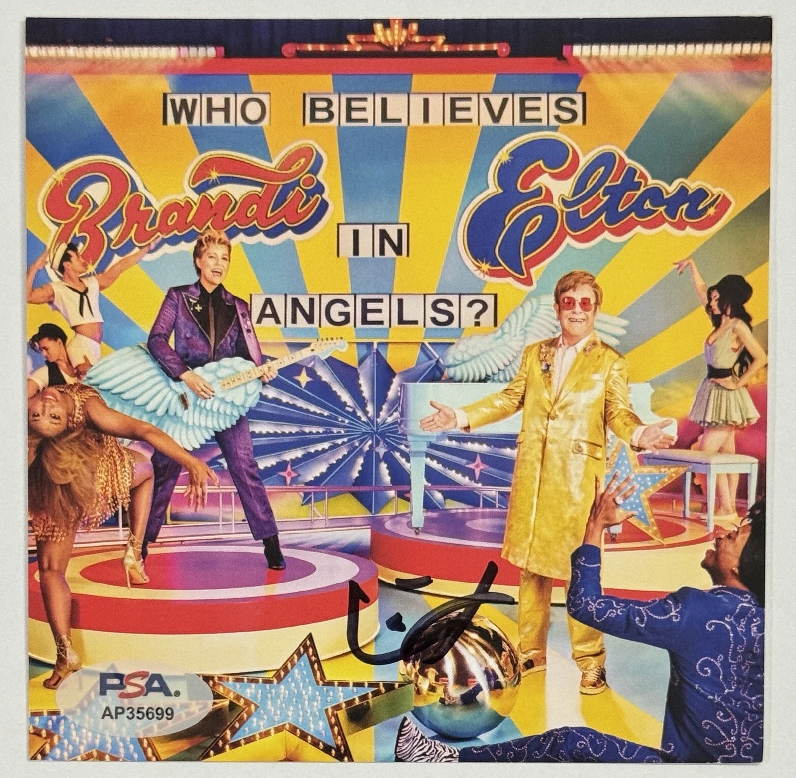 SIGNED by Elton John Who Believes in Angels Album Cover Card & CD PSA DNA COA