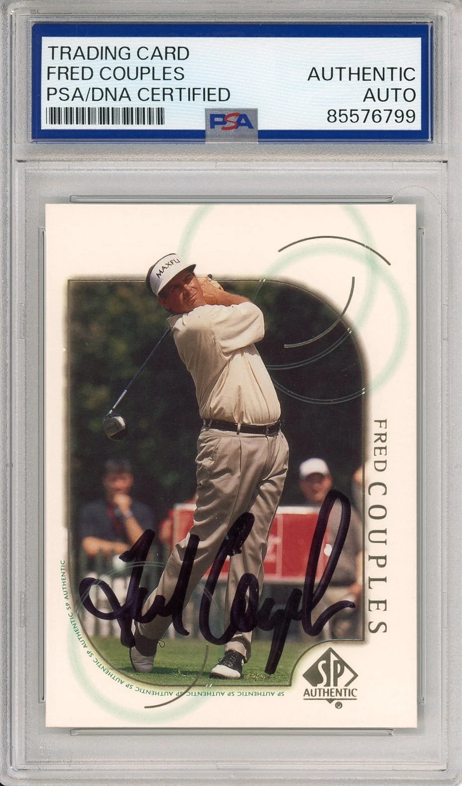 2001 UD SP AUTHENTIC GOLF FRED COUPLES SIGNED TRADING CARD PSA DNA COA AUTOGRAPH