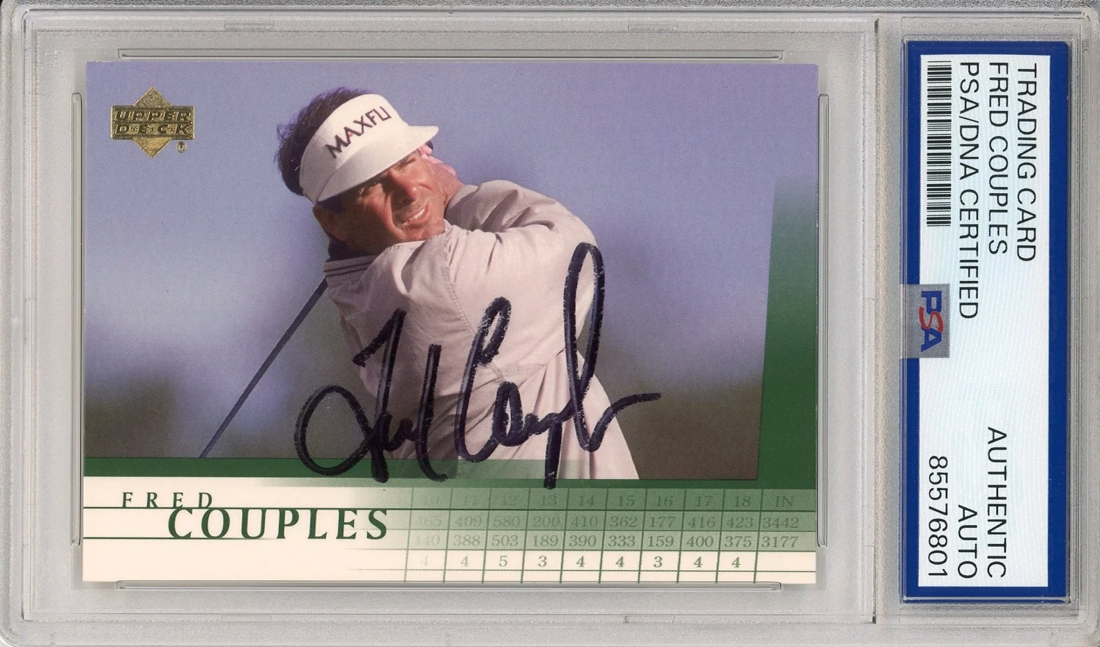 2001 UD UPPER DECK GOLF FRED COUPLES SIGNED TRADING CARD PSA DNA COA AUTOGRAPH