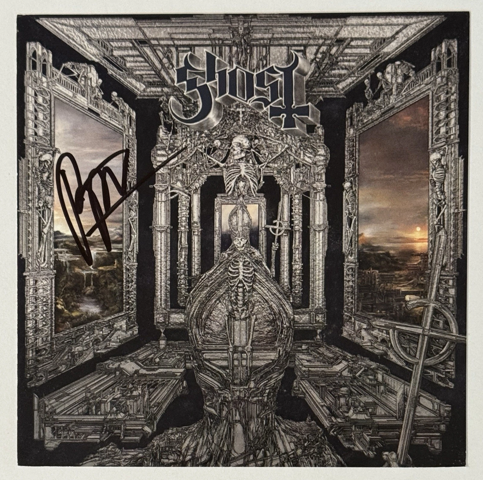 Ghost SIGNED Skeleta Art Card Autographed PAPA V PERPETUA & Vinyl PSA DNA COA