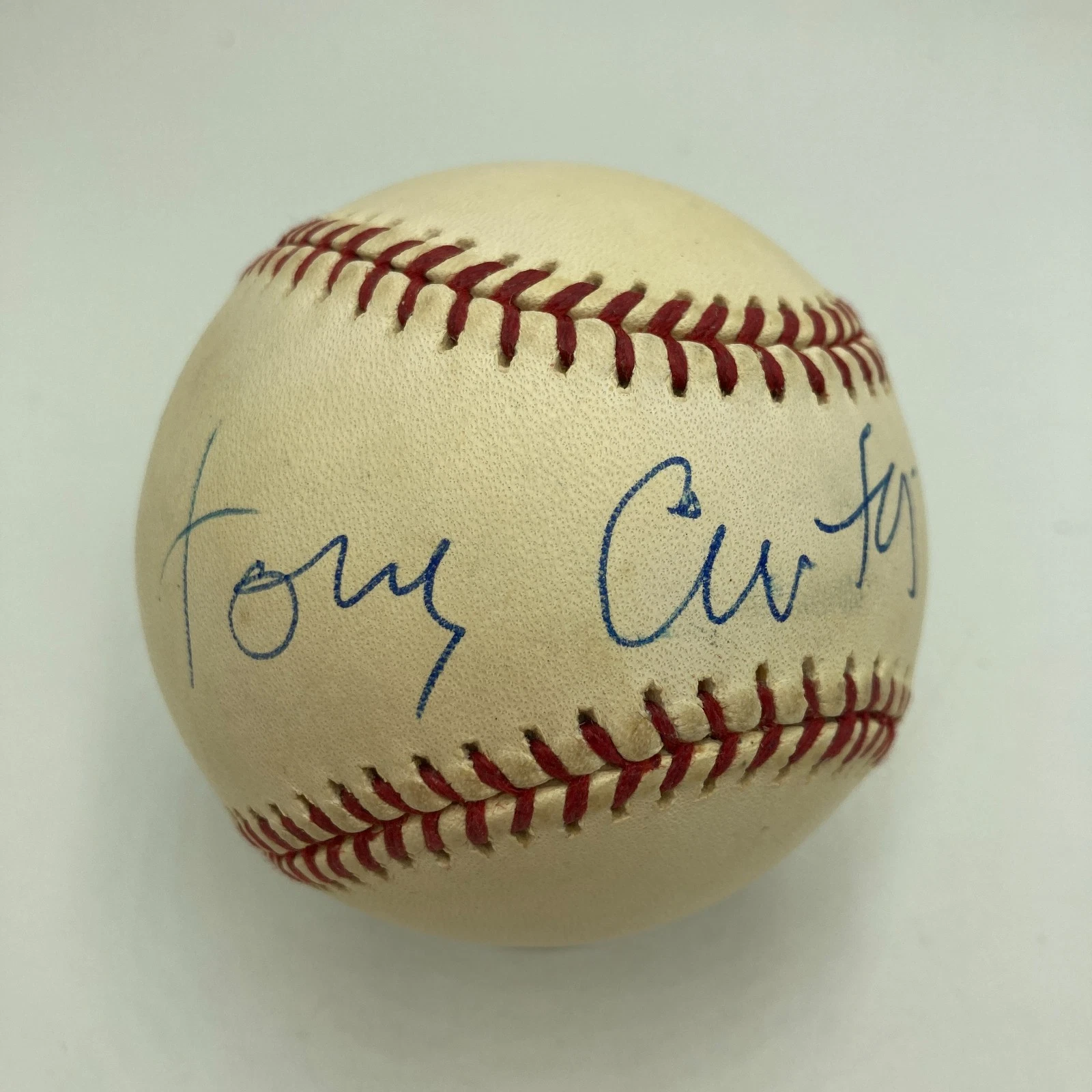 Tony Curtis Single Signed Major League Baseball JSA COA