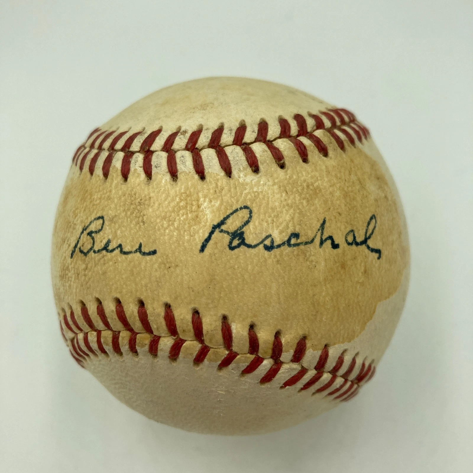Ben Paschal Single Signed Baseball 1927 Yankees The Only One Known JSA COA