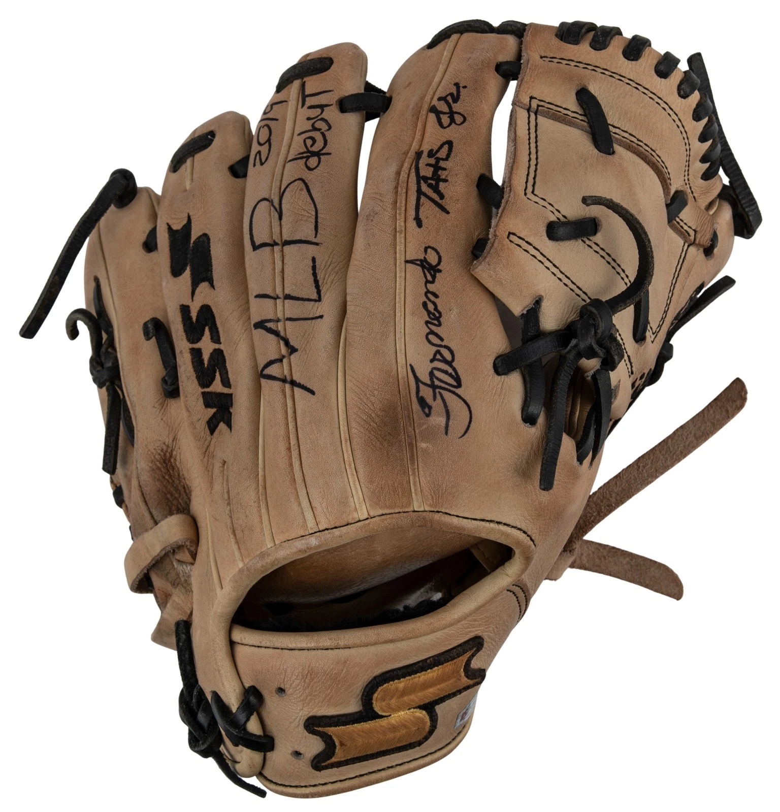 Fernando Tatis Jr. MLB Debut Game Used Photo Matched Baseball Glove With COA