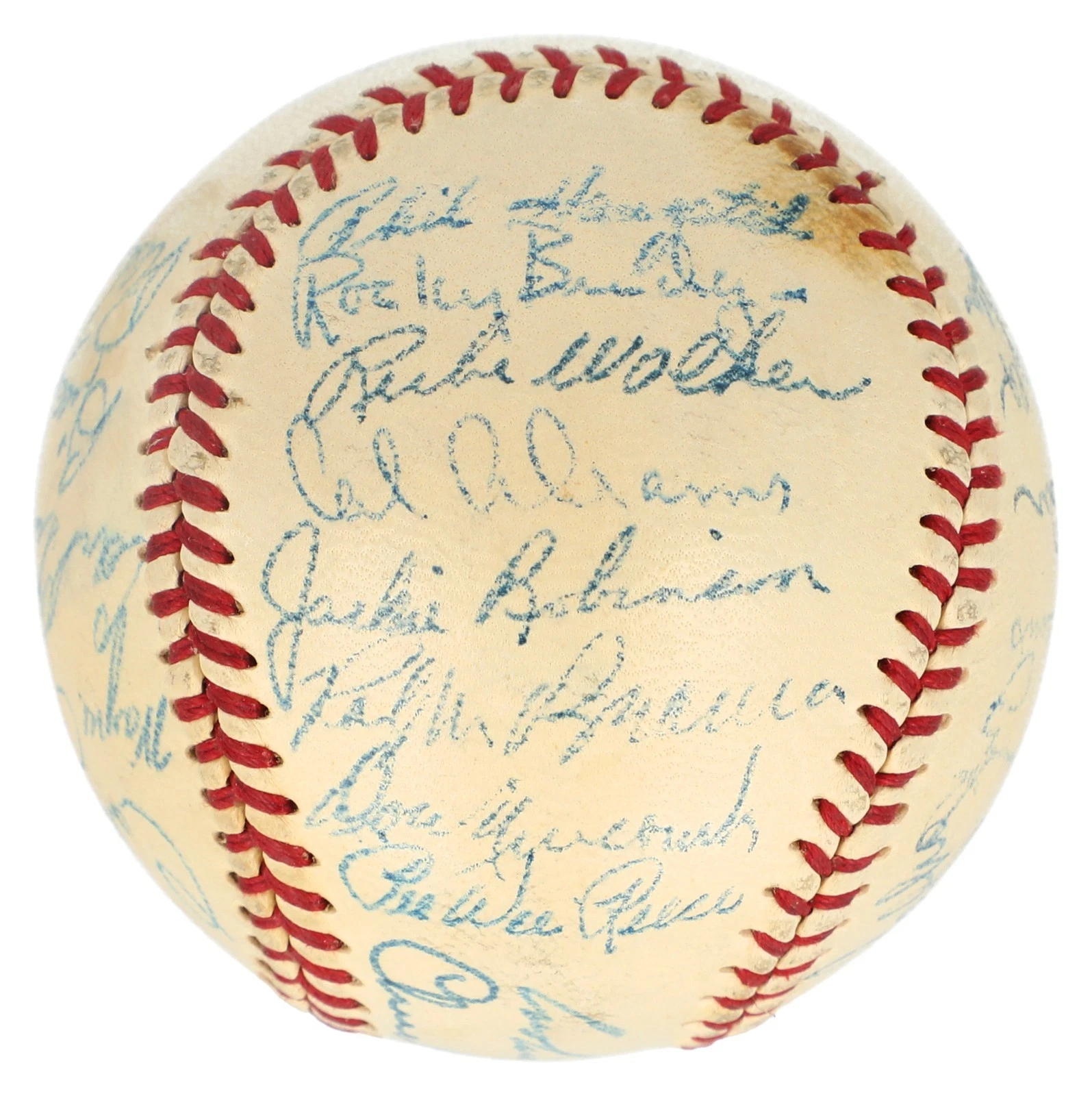 Beautiful Jackie Robinson 1951 Brooklyn Dodgers Team Signed Baseball Beckett COA