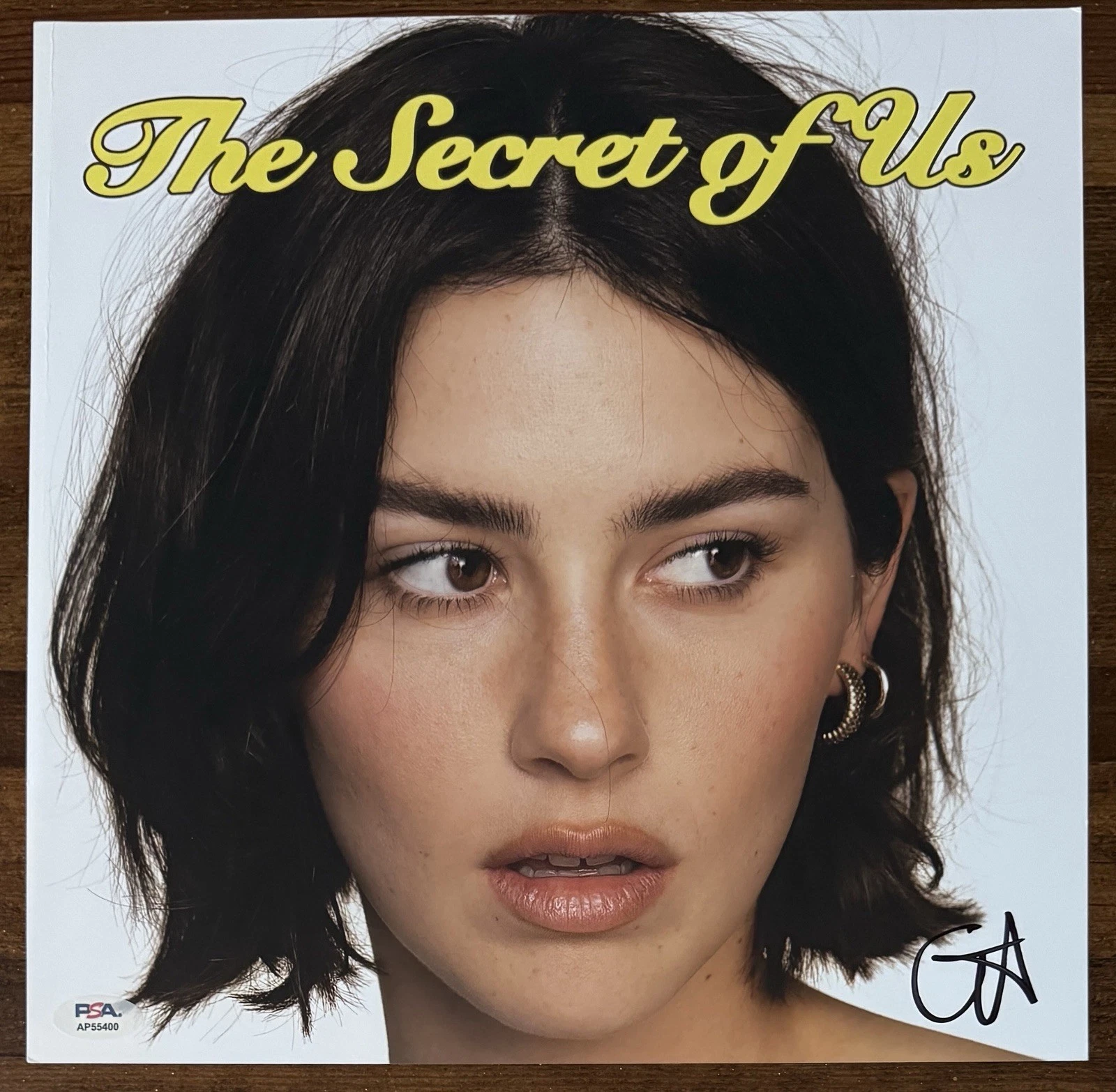 Gracie Abrams The Secret Of Us Yellow Vinyl LP & Signed Picture Card PSA DNA COA