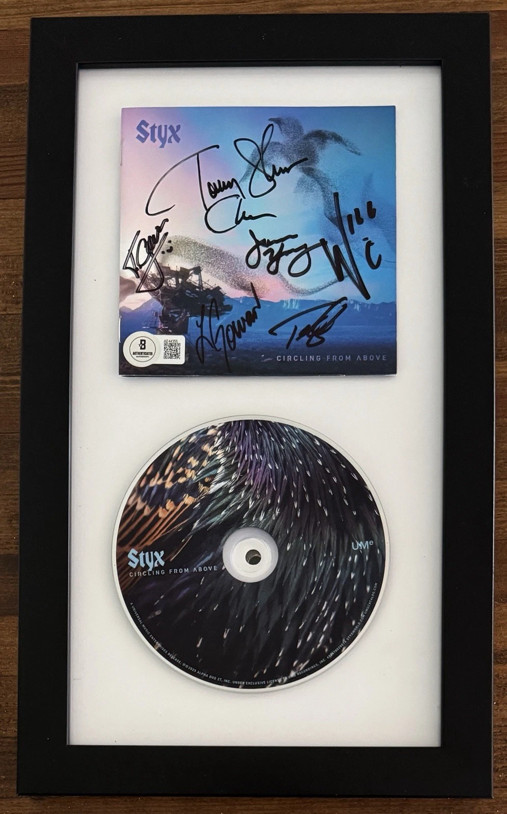 FRAMED BAND SIGNED Styx AUTOGRAPH Circling From Above Book & CD BAS Beckett COA