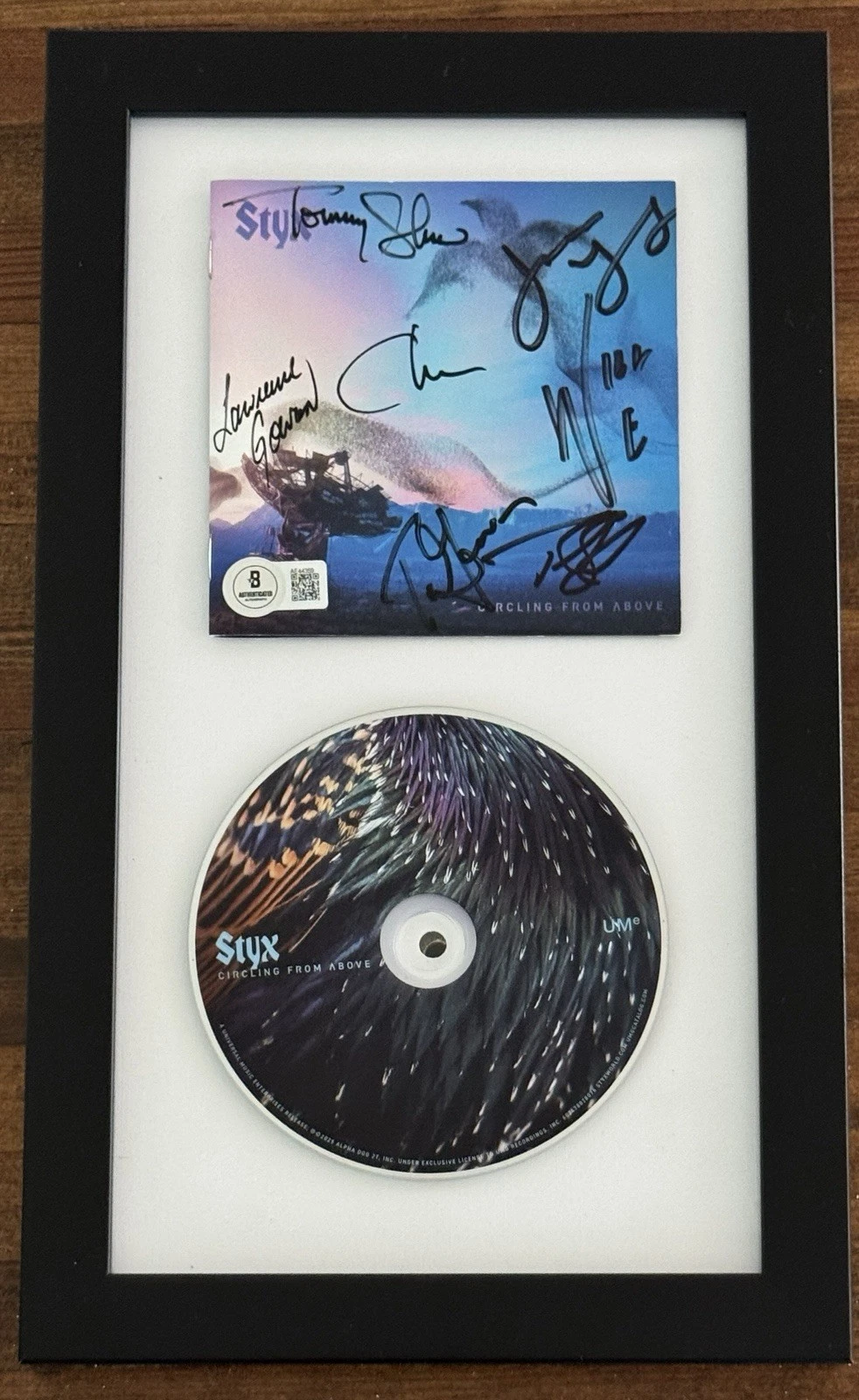 FRAMED SIGNED Styx AUTOGRAPHED Circling From Above Booklet & CD BAS Beckett COA