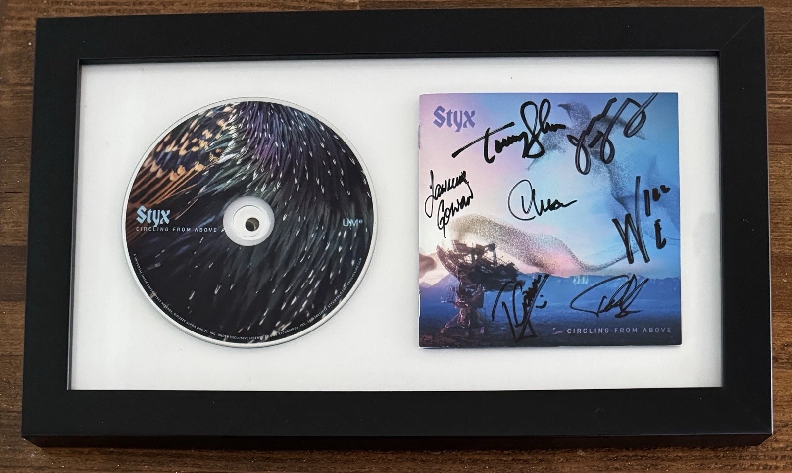 FRAMED SIGNED Styx AUTOGRAPH Circling From Above Booklet & CD BAS Beckett COA