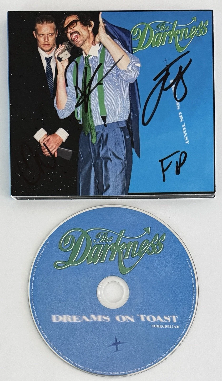 BAND SIGNED AUTOGRAPH The Darkness Dreams On Toast CD Cover BAS Beckett COA