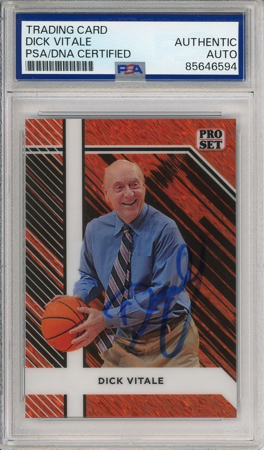 2024 LEAF PRO SET DICK VITALE  SIGNED 1/1 RED PROOF CARD PSA DNA COA AUTOGRAPH