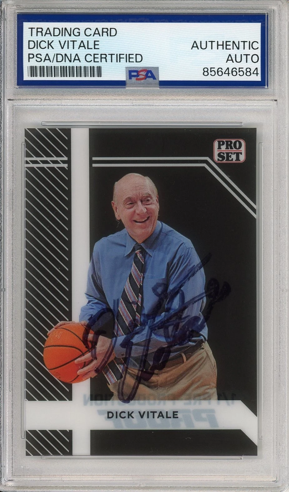 2024 LEAF PRO SET DICK VITALE  SIGNED 1/1 BLACK PROOF CARD PSA DNA COA AUTOGRAPH
