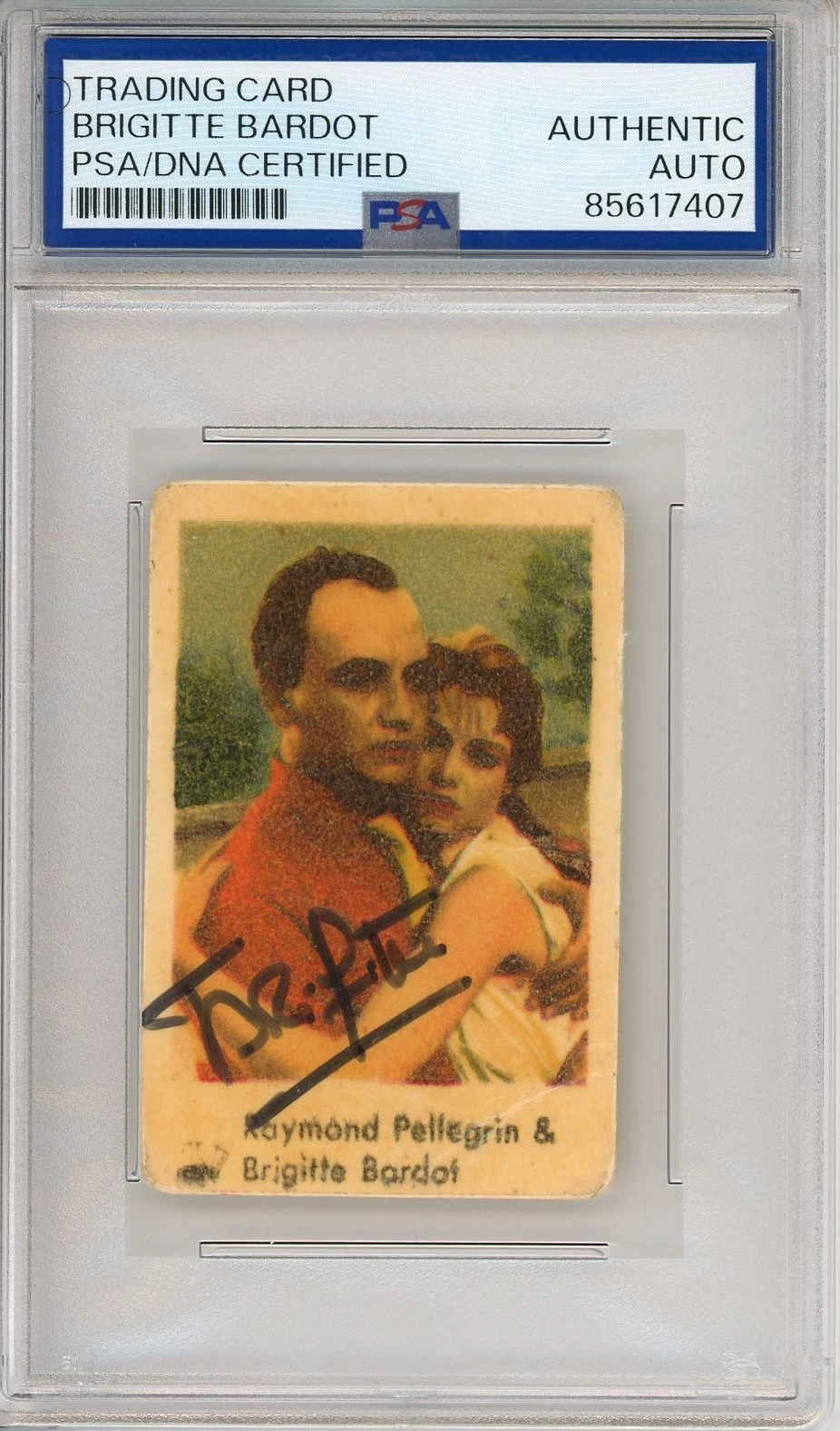 1957 DUTCH FILM STARS COUPLES BRIGITTE BARDOT CARD SIGNED PSA DNA COA AUTOGRAPH COLLECTIBLE MEMORABILIA