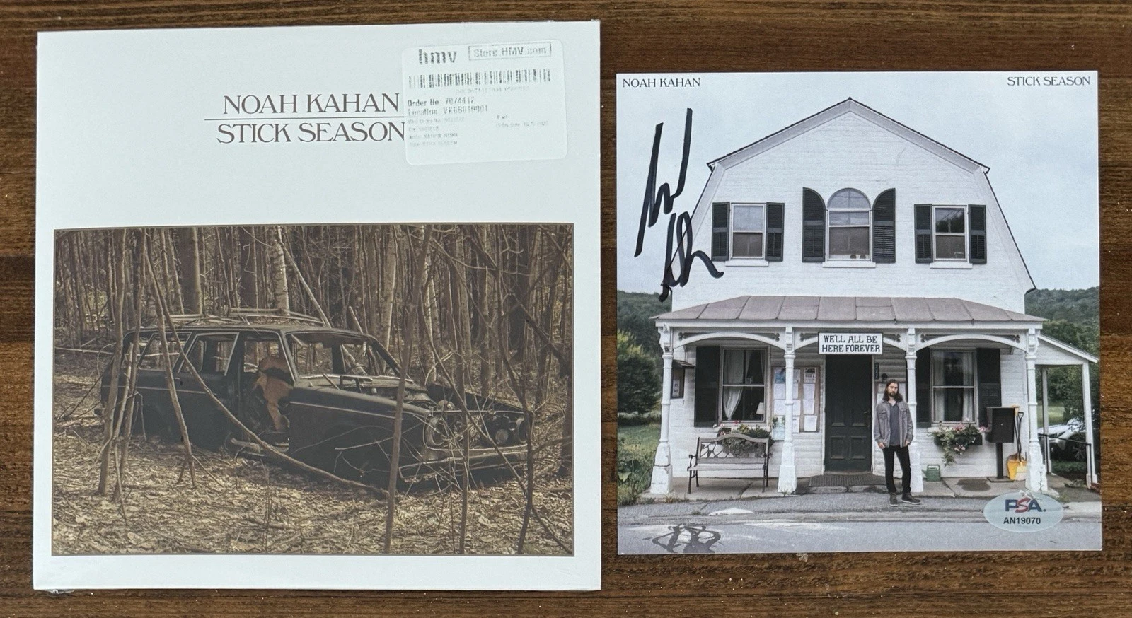 Noah Kahan Stick Season Single 7” Clear Vinyl & SIGNED Art Card PSA DNA COA