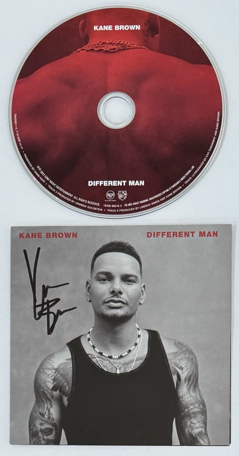 KANE BROWN SIGNED DIFFERENT MAN CD COVER BOOK BOOKLET AUTOGRAPH PSA DNA COA