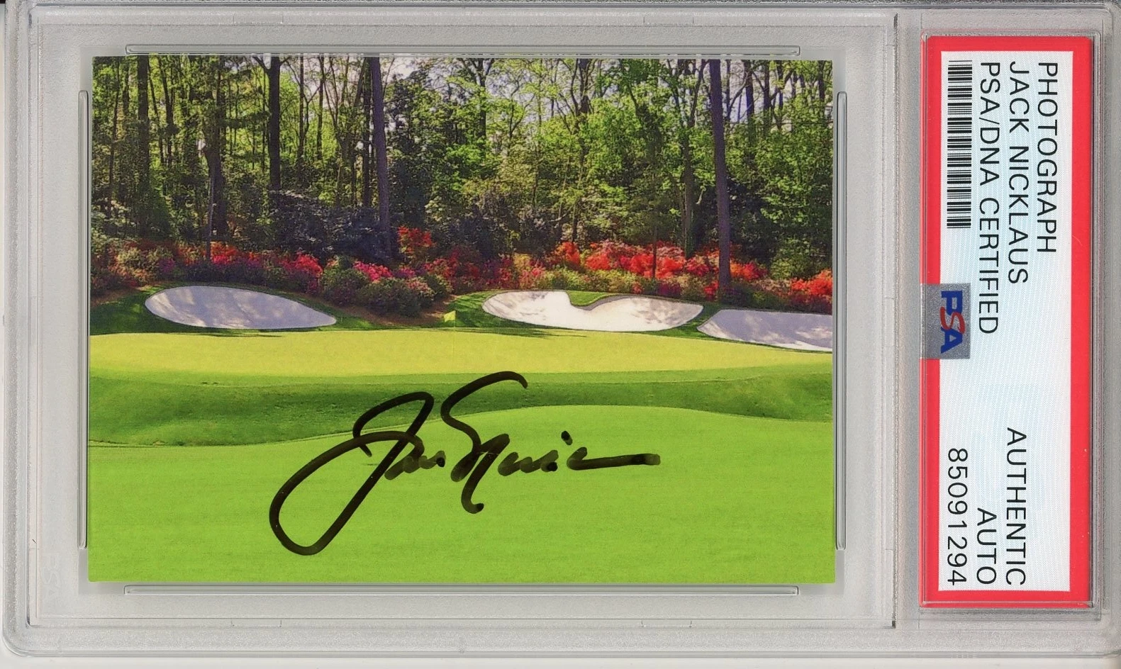 JACK NICKLAUS SIGNED MASTERS TOURNAMENT GOLF PICTURE AUTO AUTOGRAPH PSA DNA COA