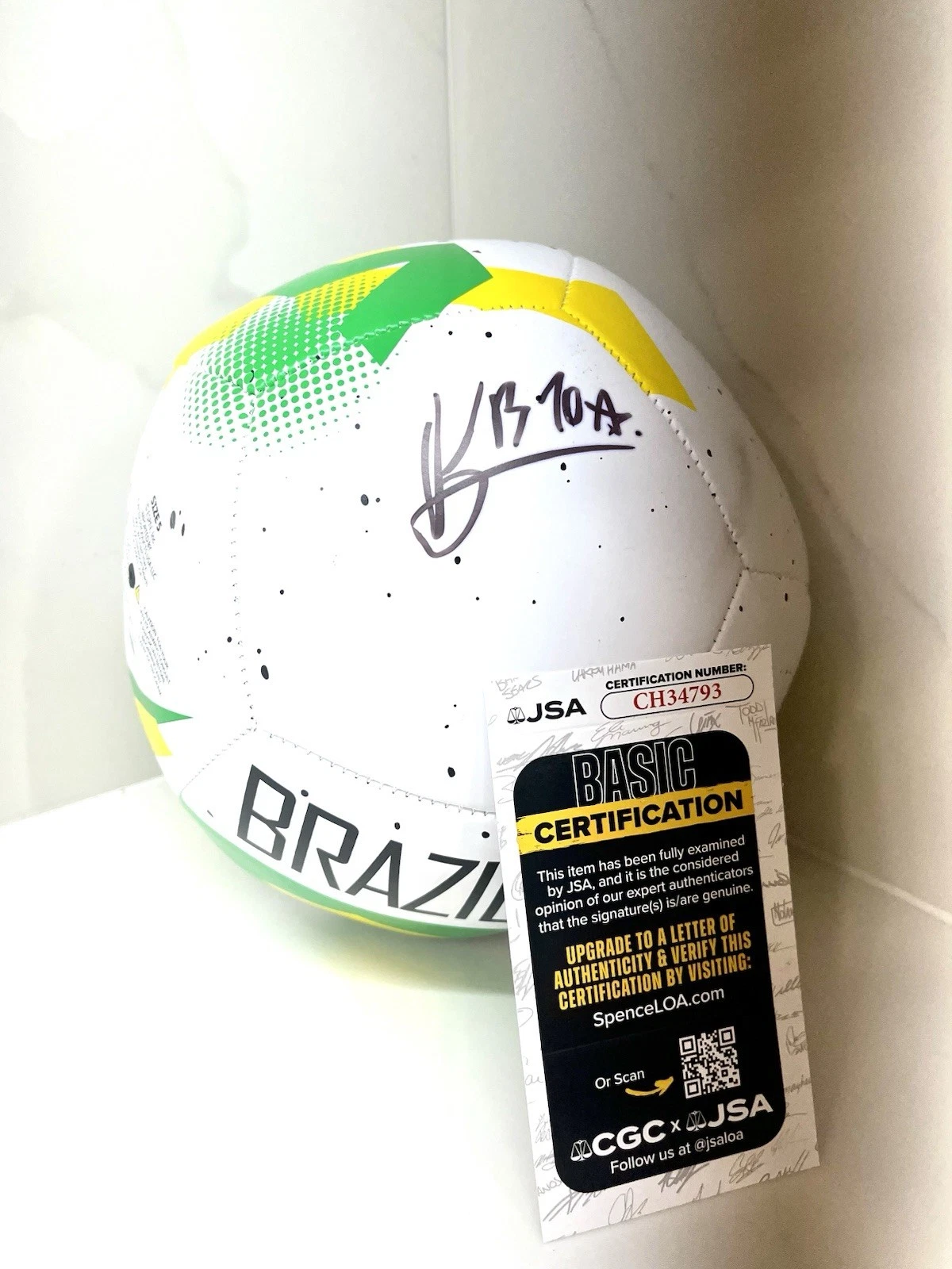 Kauan Basile Signed Brasil Soccer Ball future star JSA CERT