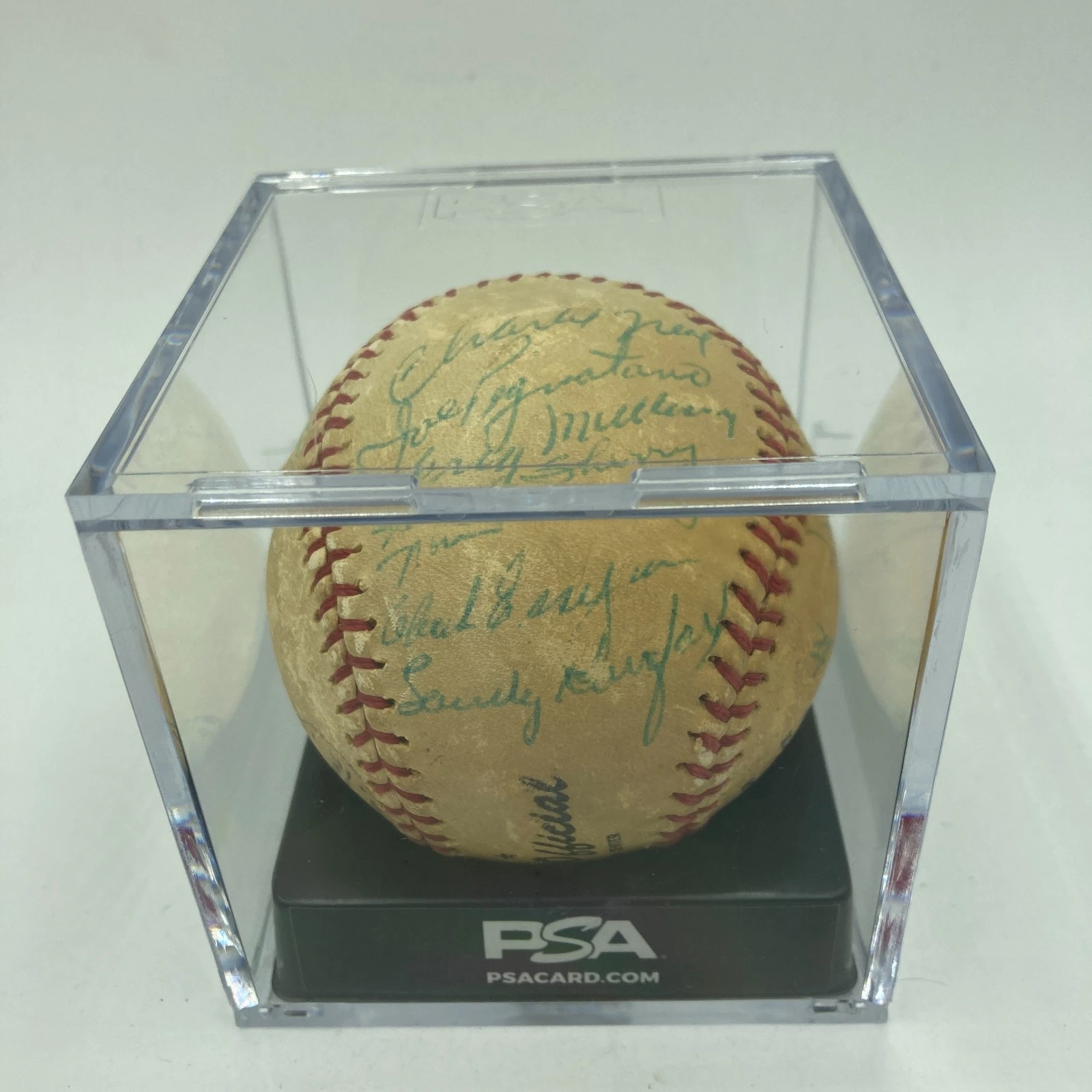 1959 Los Angeles Dodgers World Series Champs Team Signed Baseball Koufax PSA DNA