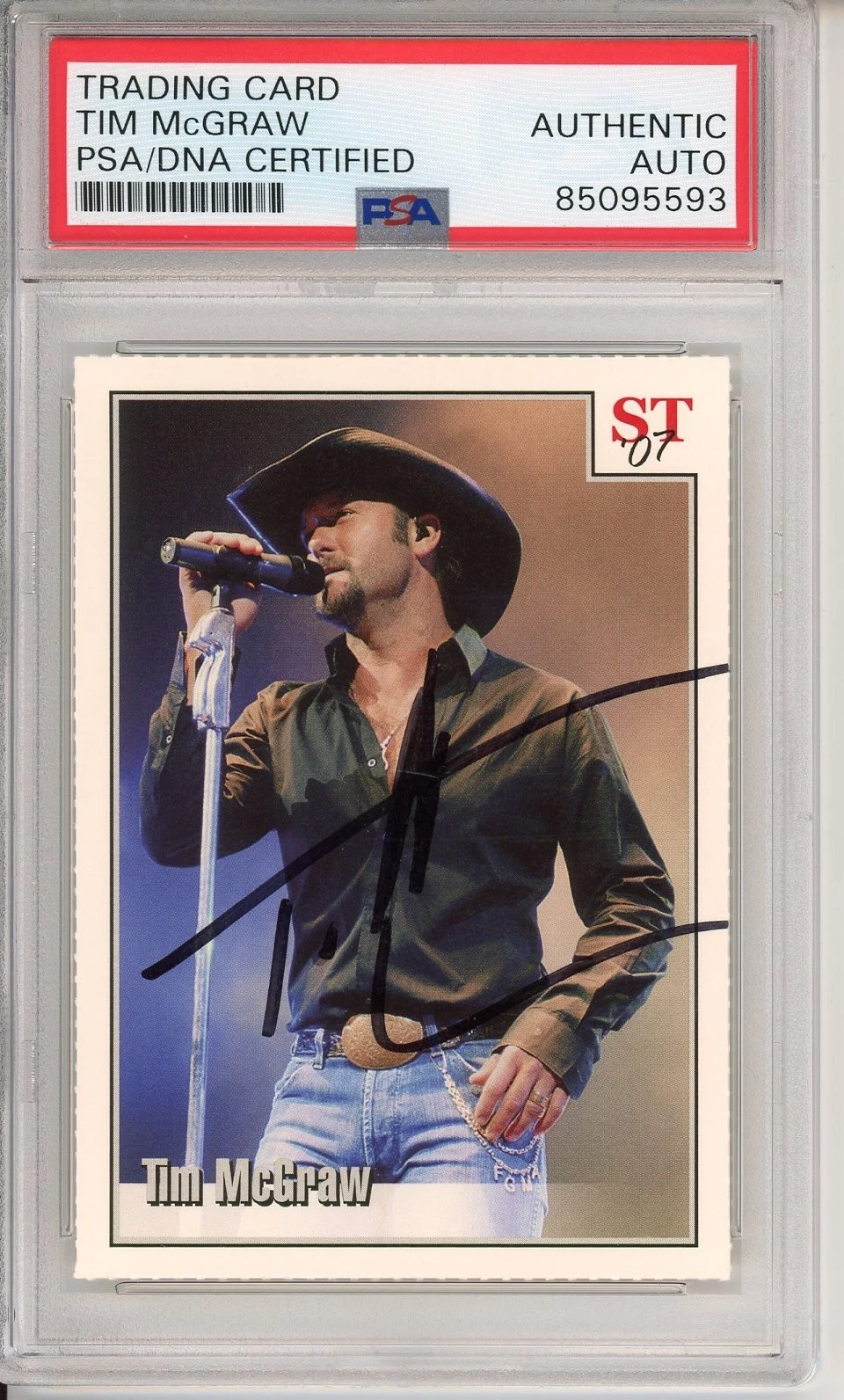 2007 Spotlight Tribute Tim McGraw Signed Trading Card PSA DNA COA Autograph Auto