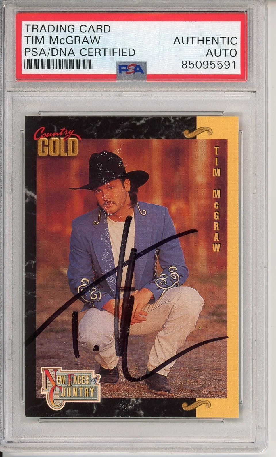 1993 Country Gold Tim McGraw Signed Rookie RC Card PSA DNA COA Autograph Auto