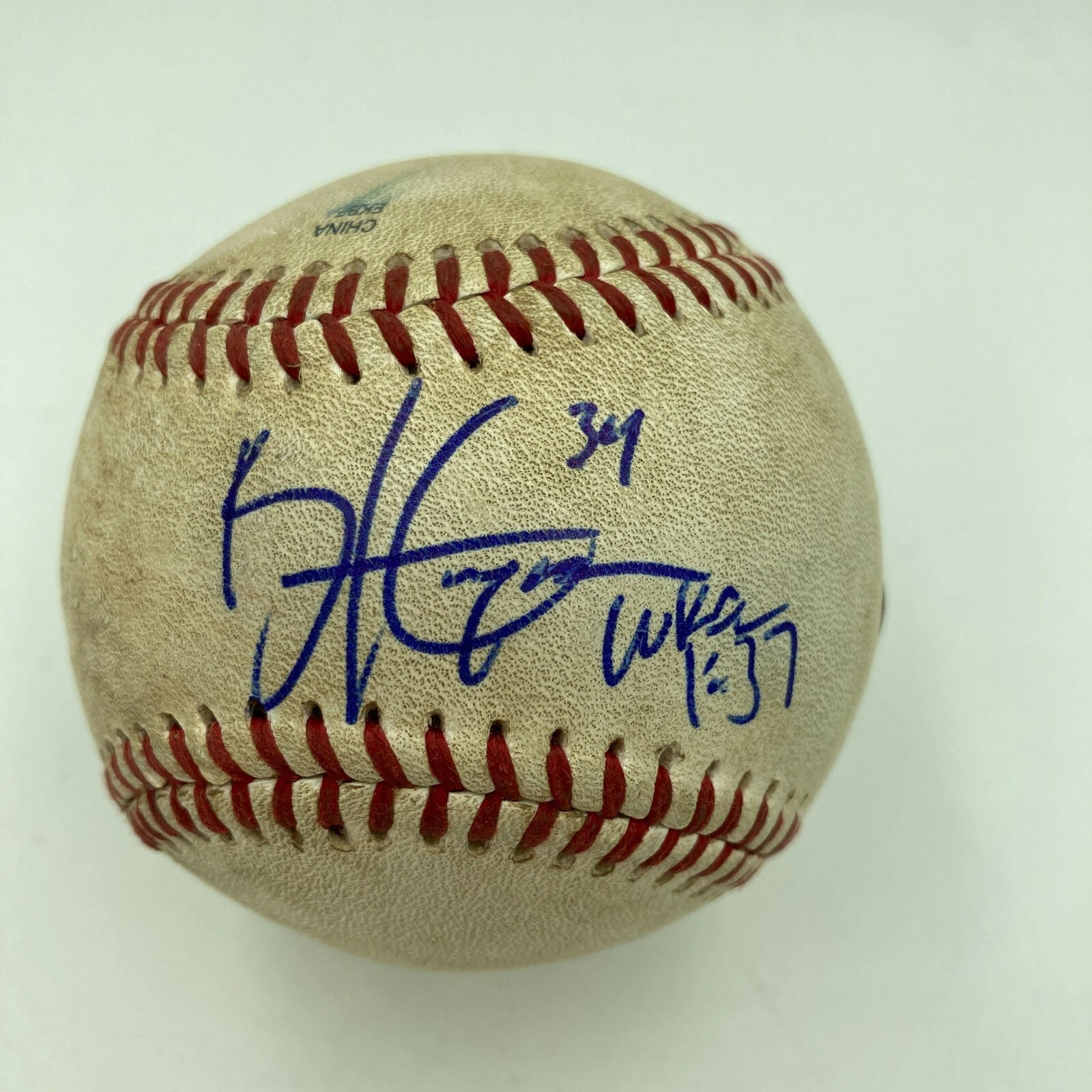 Historic Bryce Harper MLB Debut 10-20-2010 Signed Game Used Baseball JSA COA