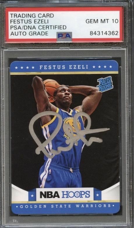 2012-13 NBA Hoops #125 Festus Ezeli Signed Card AUTO 10 PSA Slabbed