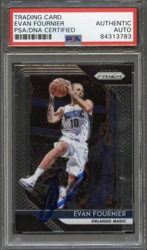 2018-19 Panini Prizm #139 EVAN FOURNIER Signed Card AUTO PSA Slabbed Magic