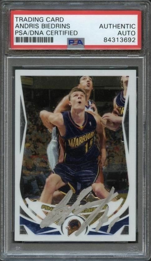 2004-05 Topps Chrome #176 Andris Biedrins Signed Card AUTO PSA Slabbed
