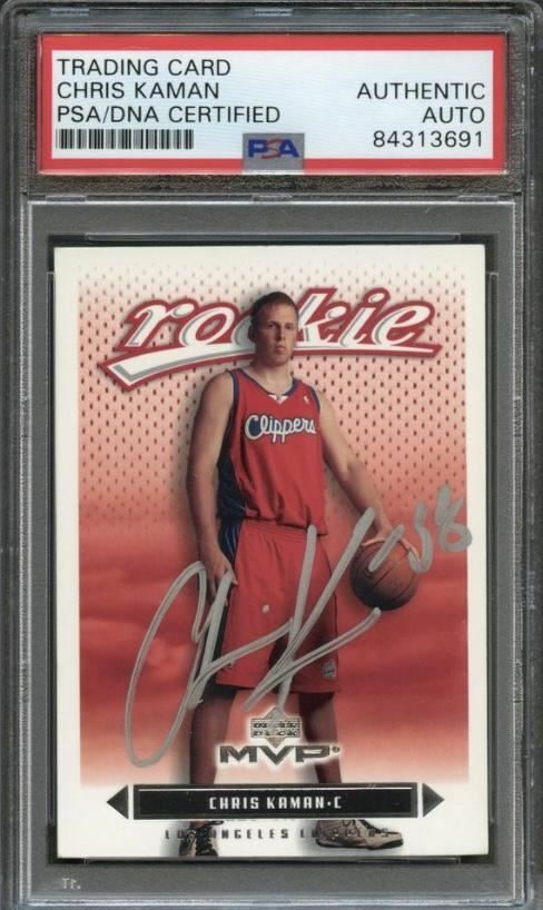 2003-04 Upper Deck MVP #206 Chris Kaman Signed Card AUTO PSA Slabbed RC