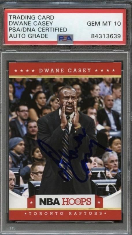 2012-13 NBA Hoops #36 Dwane Casey Signed Card AUTO Grade 10 PSA Slabbed Raptors
