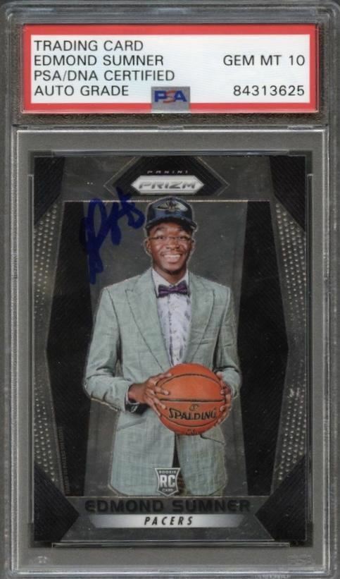 2017 Panini Prizm #227 Edmond Sumner Signed Card AUTO Grade 10 PSA Slabbed Pacer