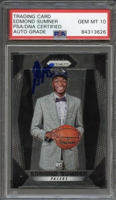 2017 Panini Prizm Hoops #227 Edmond Sumner Signed Card AUTO Grade 10 PSA Slabbed