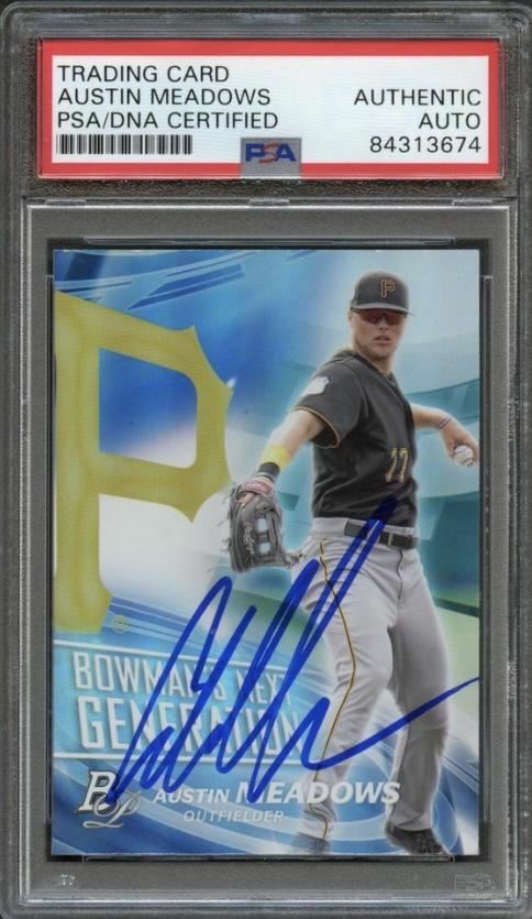 2017 Bowman Platinum #BNGAM Austin Meadows Signed Card PSA Slabbed Auto