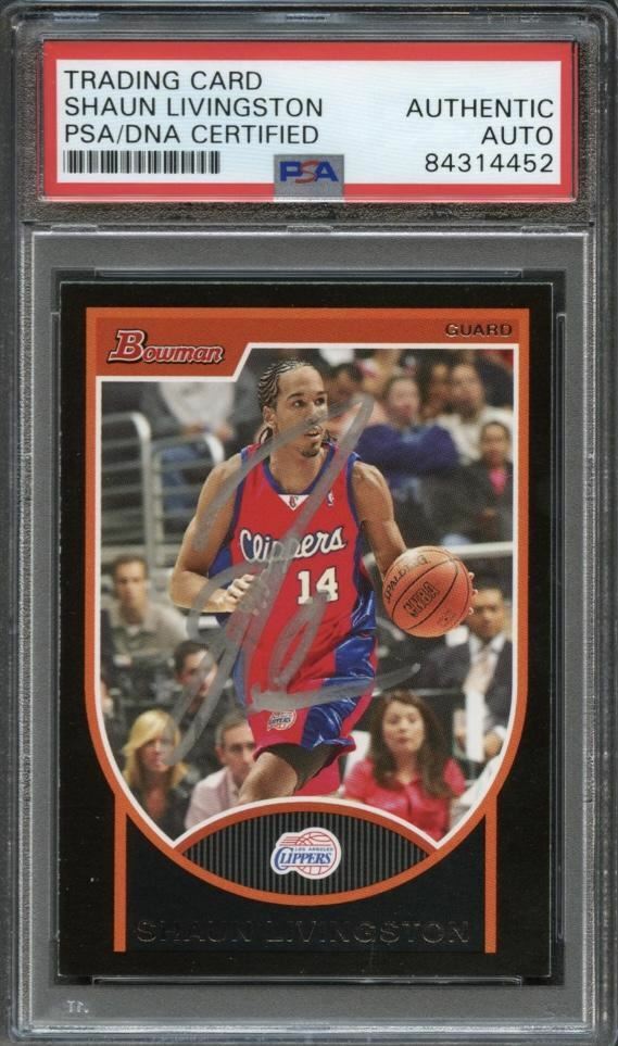2007-08 Bowman #58 Shaun Livingston Signed Card AUTO PSA Slabbed Clippers