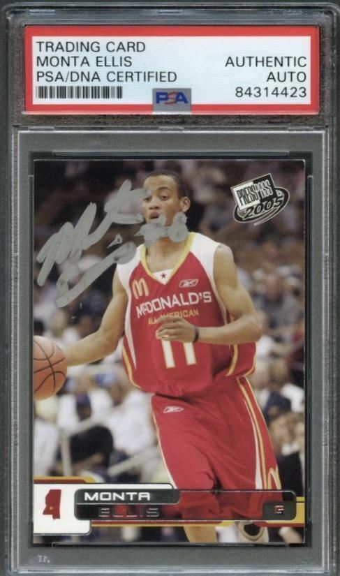 2005 Press Pass #8 MONTA ELLIS Signed Card AUTO PSA Slabbed Warriors
