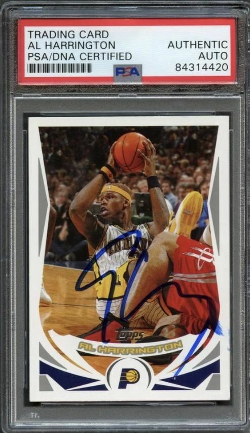 2004-05 Topps #59 Al Harrington Signed Card AUTO PSA Slabbed