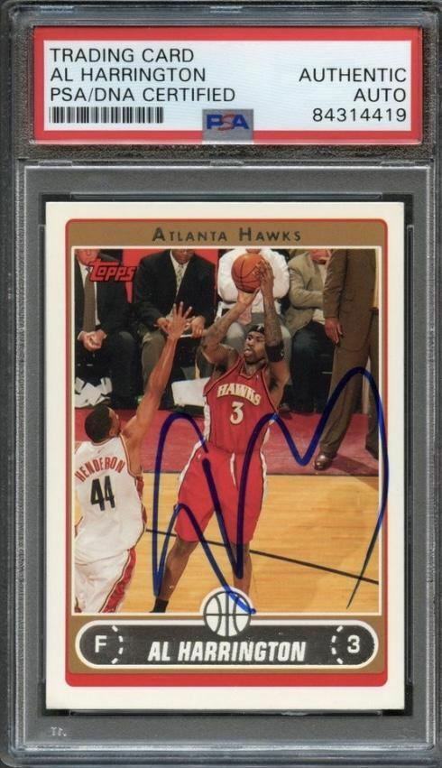 2006-07 Topps #6 Al Harrington Signed Card AUTO PSA Slabbed