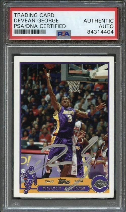 2003-04 Topps Collection #183 Devean George Signed Card AUTO PSA Slabbed