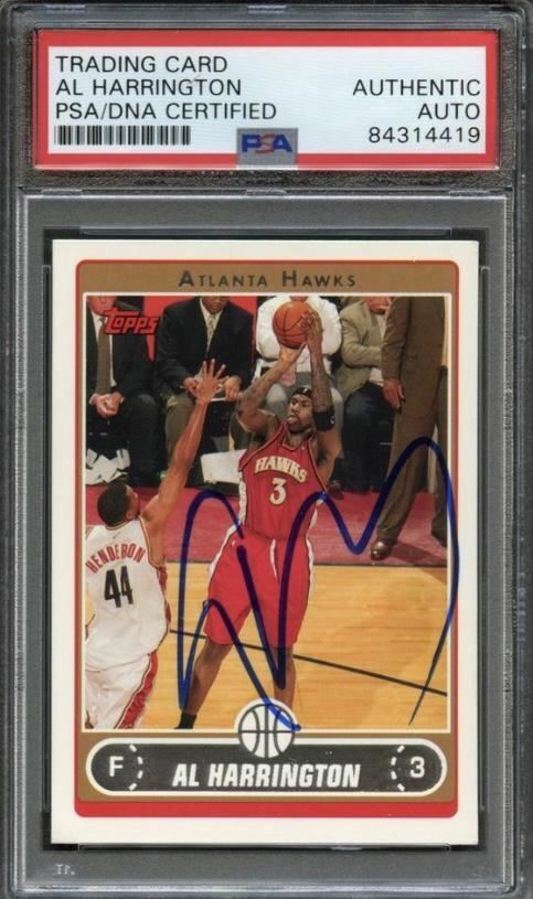 2006-07 Topps #6 Al Harrington Signed Card AUTO PSA Slabbed