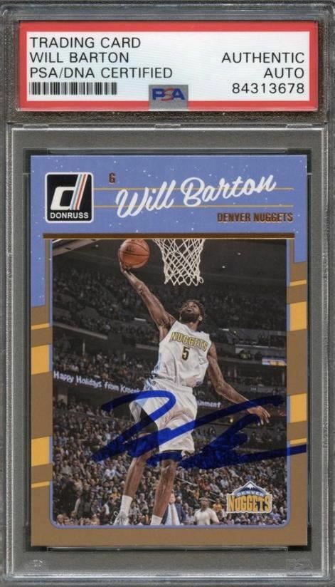 2016-17 Panini Donruss #88 Will Barton Signed Card AUTO PSA Slabbed Nuggets