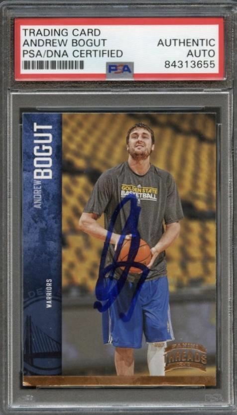 2012-13 Panini Threads #42 Andrew Bogut Signed Card AUTO PSA Slabbed