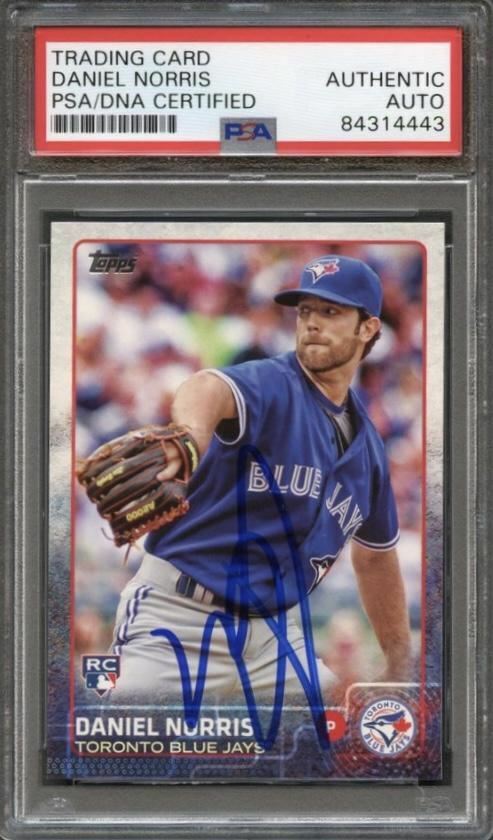 2015 Topps Baseball #217 Daniel Norris Signed Card PSA Slabbed Auto