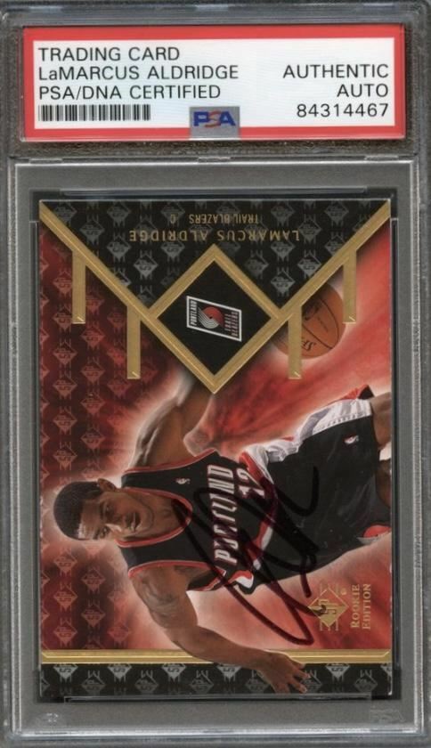 2007-08 Upper Deck SP Rookie Edition #56 LaMarcus Aldridge Signed AUTO PSA Slabb