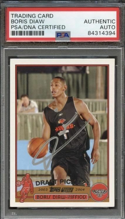 2003 NBA Topps #241 Boris Diaw-Riffiod Signed Card AUTO PSA Slabbed RC