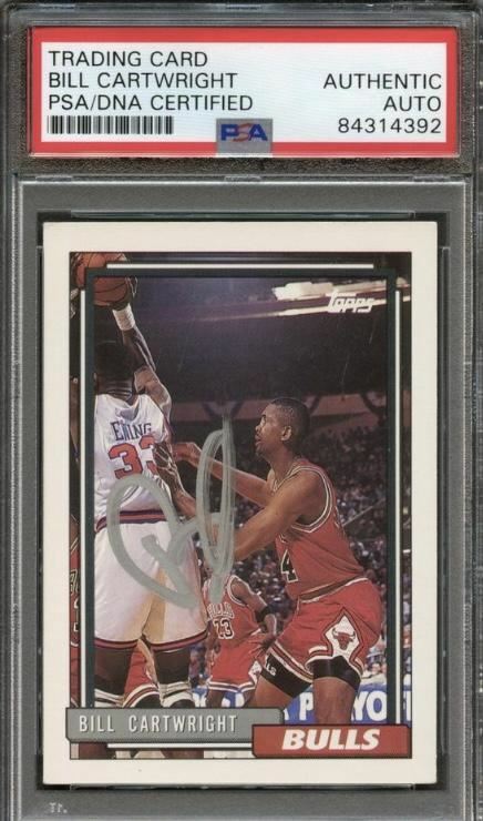 1992-93 Topps Gold Basketball #165 Bill Cartwright Signed Card AUTO PSA/DNA Slab