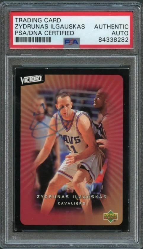 2003-04 Upper Deck Victory #14 Zydrunas Ilgauskas Signed Card PSA Slabbed Cavali