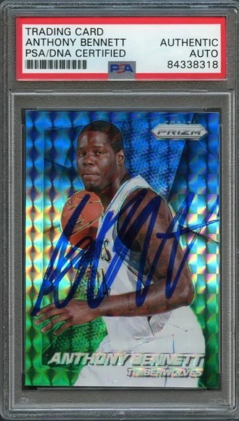 2014-15 Panini Prizm #97 ANTHONY BENNETT Signed Card PSA Slabbed