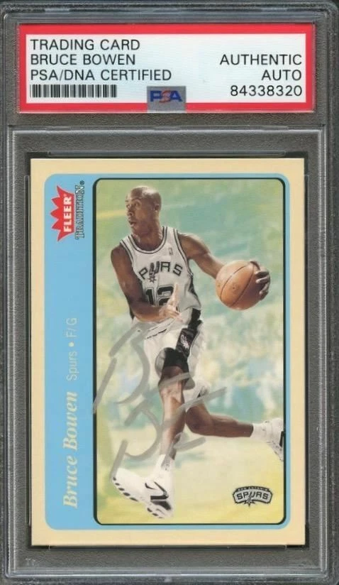 2004-05 Fleer Tradition #148 Bruce Bowen Signed Card AUTO PSA Slabbed Spurs