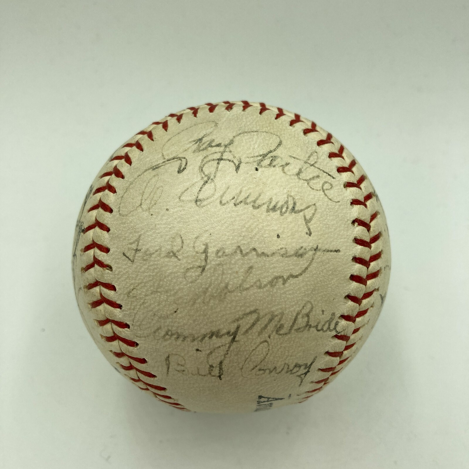 Nice 1943 Boston Red Sox Team Signed Baseball Ted Williams Al Simmons JSA COA