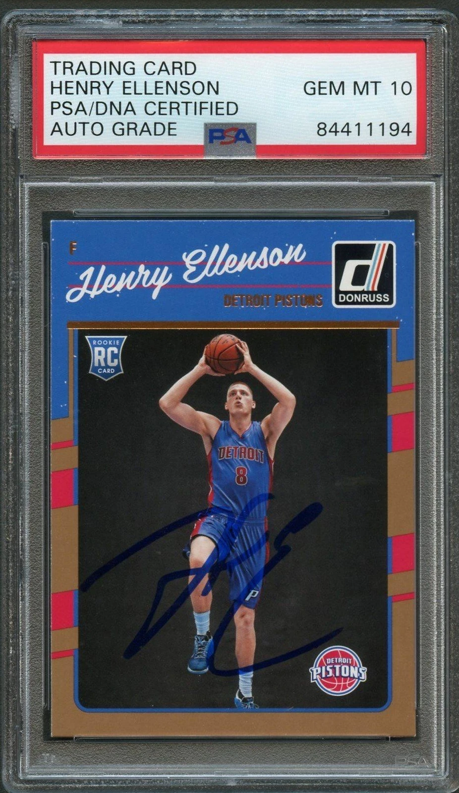 2016-17 Donruss Basketball #165 Henry Ellenson Signed Card AUTO 10 PSA Slabbed P